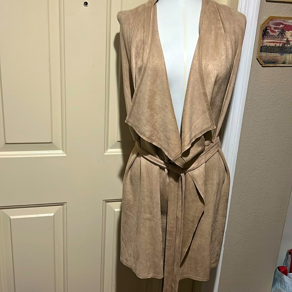 Anthropologie A'reve Faux Suede Waterfall Vest